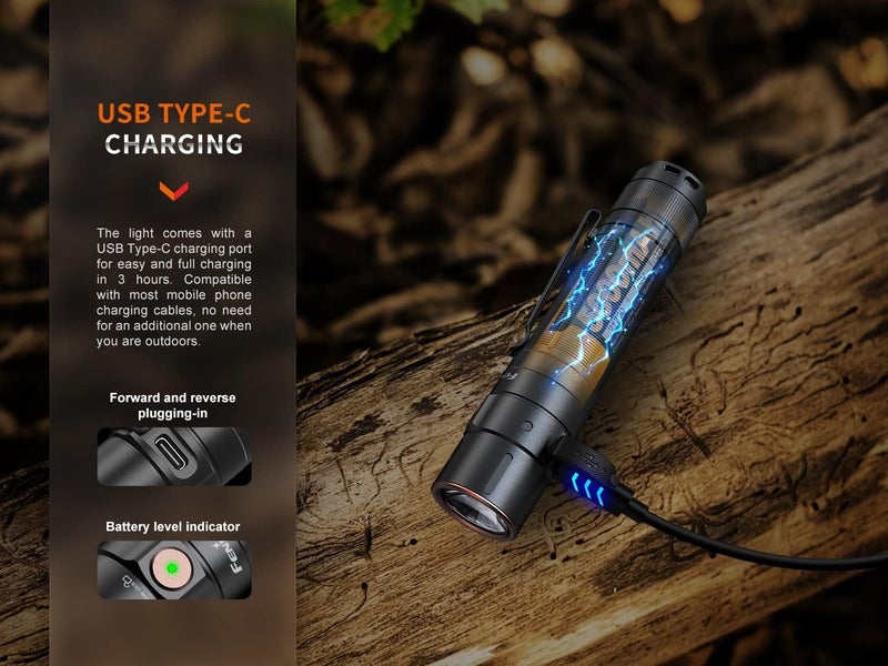 fenix E35R EDC Flashlight, 3100 Lumens USB-C Rechargeable High Lumen Performance Flashlight with LumenTac Organizer (Black) - Image 4